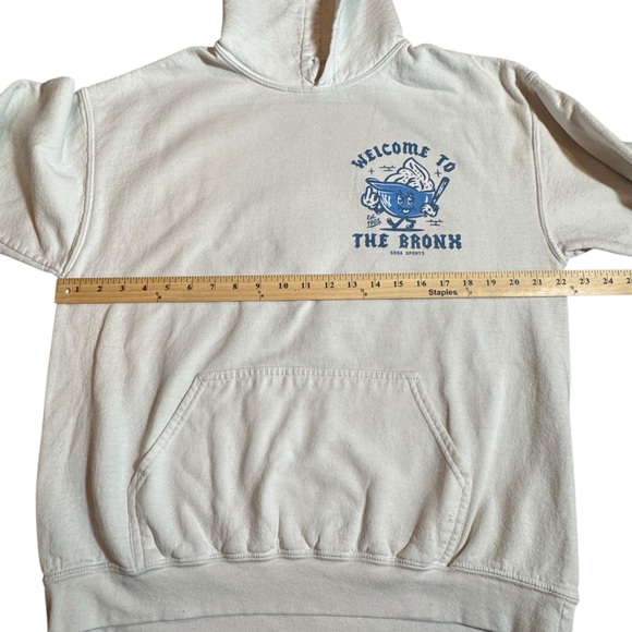 Soda Sports Welcome To The Bronx White Cotton Hoodie Men's Size Large - Picture 6 of 8